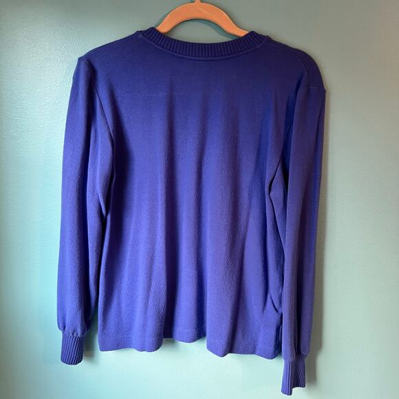 Loft Modern V Neck Sweater Size Small Blue Womens Top Shirt - Picture 2 of 4